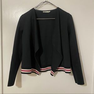 Zara Special-T W&B collection Laser Cut Neoprene Jacket with Varsity Stripe